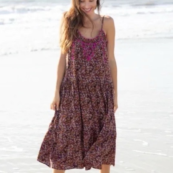 Natural Life Harley Embroidered Tiered Midi Sundress - Picture 2 of 11